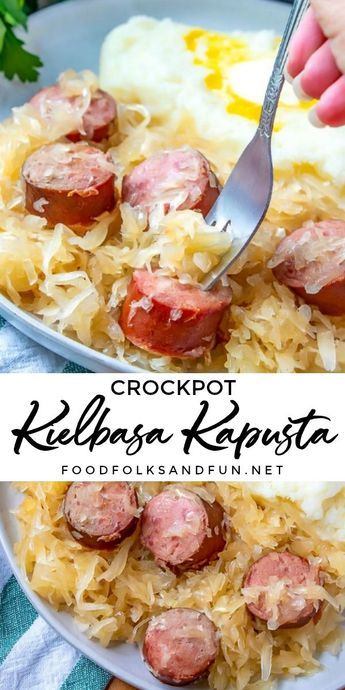 Kapusta Recipe, Slow Cooker Kielbasa, Kielbasa Recipes, Sauerkraut Recipes, Ukrainian Recipes, Hungarian Recipes, Kielbasa, Cabbage Recipes, Crockpot Recipes Slow Cooker