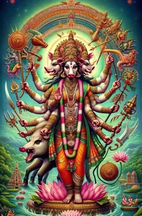 Varahi Devi, Varahi Amman, Shiva Yoga, Ganesh Bhagwan, Kali Hindu, Archangel Uriel, Bull Tattoos, Murugan Wallpapers, Lord Murugan Wallpapers