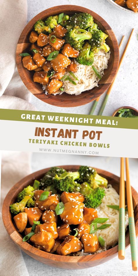 This Instant Pot chicken teriyaki bowl is a super easy dinner with a delicious mix of teriyaki chicken and broccoli served over rice! Family Dinner Ideas Chicken, Teriyaki Chicken And Broccoli, Instant Pot Chicken Teriyaki, Instant Pot Teriyaki Chicken, Wonder Pot, Healthy Teriyaki Chicken, Teriyaki Chicken Rice Bowl, Teriyaki Chicken Bowl, Teriyaki Chicken And Rice