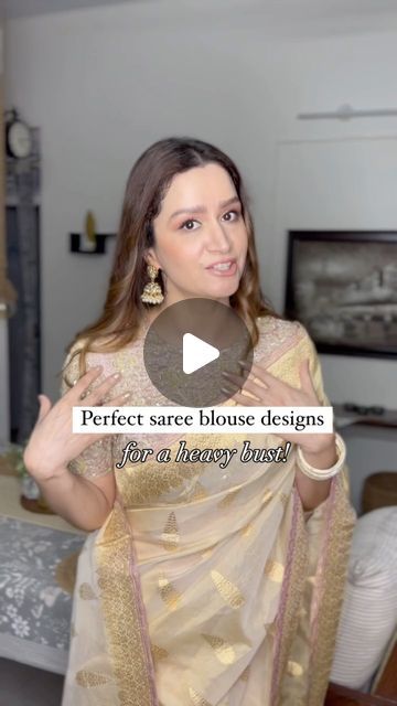 A S M I T A on Instagram: "Here are some blouse design ideas and do’s and dont’s in case you are struggling to find the right kind of a blouse for a heavy bust.. 
.
.
V- neckline ✔️
Square neckline ✔️
Halter neckline ✔️
Sweetheart neckline ✔️ 
Scoop neckline ✔️

Also avoid 
High neck sleeveless 
Plunging necklines
Short cap sleeves 
Boat neck blouses 
.
.
#designerblouses #blouseideas #blousedesigns #sareeblousedesigns #sareeblouse #sareeblogger #saree #sareeswag #sareeseduction #sareeonline #sareeoftheday #sareelook #reelkarofeelkaro #reelindia #indianblogger #navratrispecial" Sleevless Saree Blouse Pattern Design, V Neck Blouses For Saree, Scoop Neck Blouse Designs, Blouse Design Short Sleeves, Square Neck Blouses, Blouse Designs Heavy Bust, Blouses For Heavy Bust, Halter Neck Blouse With Sleeves, Boat Neck Sleeveless Blouse Designs