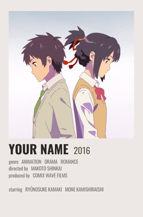 Anime Posters For Room, Naruto Anime Poster, Your Name Movie, Poster Polaroid, Posters For Room Aesthetic, Minimalist Anime, Anime Wall Prints !!, Your Name Anime, Anime Suggestions