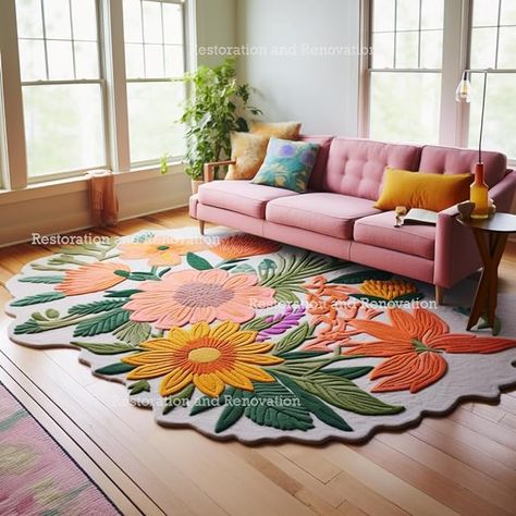 Our wool rugs are hand-tufted in India using New Zealand wool, with a colorful jardin floral pattern. They're durable, versatile, and family-friendly, with minimal upkeep required. Each rug is proudly handcrafted in India to encapsulate a rich cultural heritage. Modern Home Aesthetic, Living Room Elegant, Floral Area Rug, Flower Garden Design, Colourful Living Room, Area Rug For Living Room, Handmade Carpet, Floral Area Rugs, Elegant Flowers