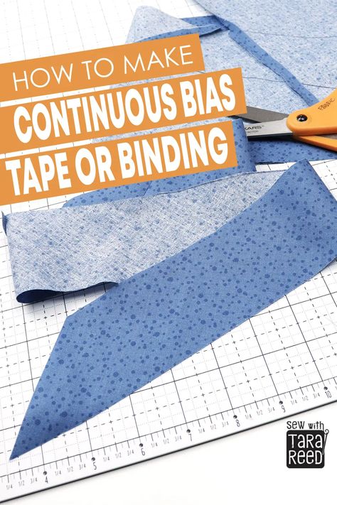 How To Make Continuous Bias Binding, Easy Bias Tape How To Make, Continuous Binding Tutorial, Bias Binding Calculator, How To Sew Bias Tape On V Neck, How To Make Your Own Bias Binding, How To Cut Binding For A Quilt, How To Make Bias Binding Simple, How To Cut Bias Binding Strips