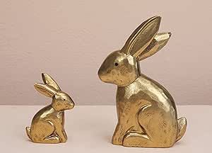 Golden Bunny, Easter Bunny Figurines, Easter Rabbits, Bunny Statue, Easter Theme, Spring Centerpiece, Rabbit Decor, Bunny Figurine, Rabbit Figurine