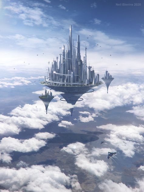 (1) Neil Blevins on Twitter: "Posted a crop of this last year, but here's the full image, the Cloud City from Megastructures: The Visual Encyclopedia. #conceptart #conceptdesign #architecture #scifi #illustration https://t.co/yH3VBHy9rH" / Twitter Cloud City Concept Art, Sky City Fantasy Art, Futuristic City Concept Art, Spaceship Concept Art, City In The Sky, Encyclopedia Book, City Ruins, Scifi Illustration, Scifi City