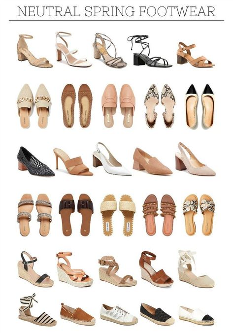 neutral spring footwear under $70  #womensfashion #springshoes Minimalist Chic Style, Flat Sandals Outfit, Bullet Journal Savings, Modest Work Outfits, Spring Footwear, Neutral Flats, Hospital Uniforms, Travel Fashion Airport, Penny Pincher Fashion