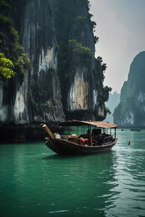 Travel Aesthetic Vietnam, Vietnam Ha Long Bay, Vietnam Photo Ideas, Vietnam Islands, Vietnam Halong Bay, Vietnam Aesthetic, Nature Building, Ha Long Bay Vietnam, Vietnam Photography