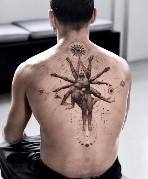 Explore the world of back tattoos: from design selection to aftercare. Dive into FAQs to make your tattoo journey informed, safe, and memorable! Back Piece Tattoo Men, Back Tattoos For Guys Upper, Third Eye Tattoos, Tattoos Forearm, Half Sleeve Tattoos Forearm, Cool Back Tattoos, Back Piece Tattoo, Full Back Tattoos, Chest Piece Tattoos