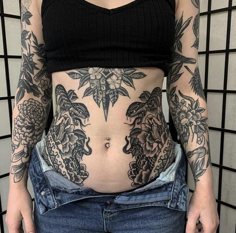 Plus Size Stomach Tattoo, Anime Sleeve Tattoo, Plus Size Tattoos, Sacred Geometry Tattoos, Tattoos Owl, Anime Sleeve, Tattoos Feather, Tattoos Lion, Tattoos Dotwork