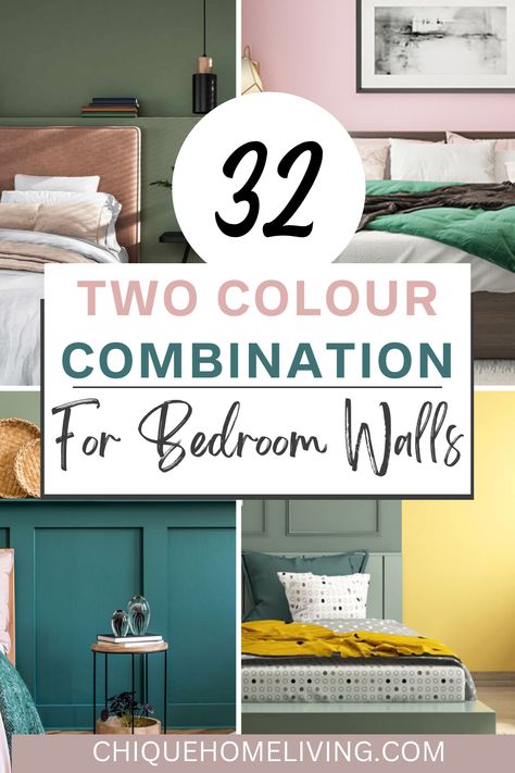 Bedroom Painting Color Combination, Rooms Painted 2 Different Colors, Multi Colored Bedroom Walls, Interior Colour Combinations Master Bedrooms, Room Colour Schemes Bedrooms, Wall Paint Combinations Colour Schemes, Bedroom Two Colors Wall, Color Combinations For Bedroom Walls, Bedroom Colour Themes