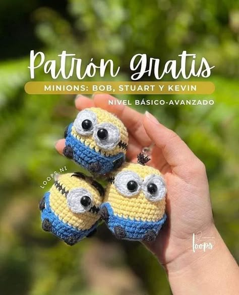 Minion Crochet Patterns, Minion Pattern, Minion Crochet, Crochet Keychain, Crochet Tutorials, Crochet Patterns For Beginners, Amigurumi Free, Amigurumi Free Pattern, Crochet Patterns Amigurumi