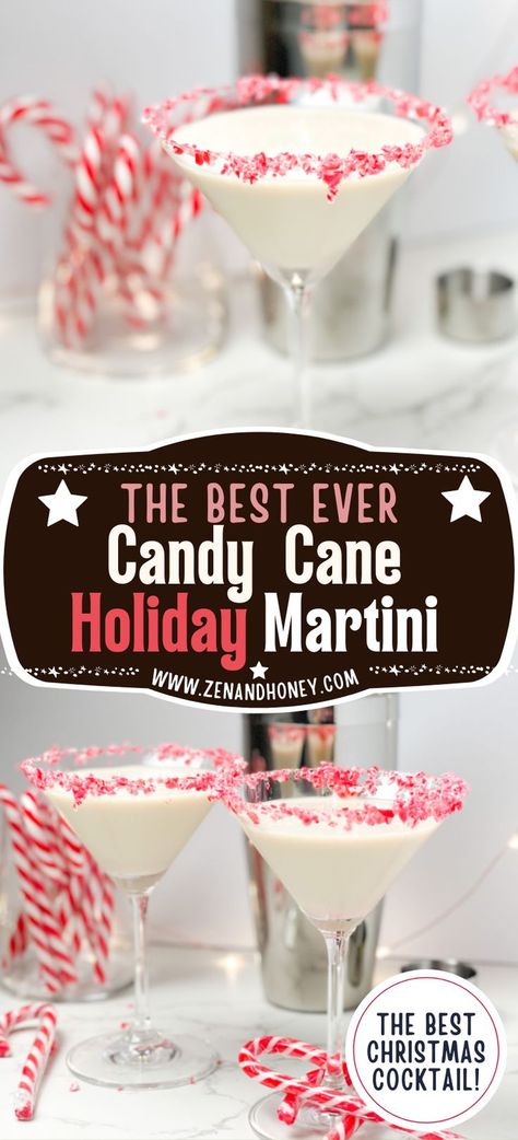 Candy Cane Martini – serve up a creamy and sweet Candy Cane Martini this Christmas! This candy cane martini cocktail features sweet peppermint flavor and creaminess, is a flavorful mixed drink to serve individuals or a crowd. Jello Shots Non Alcoholic, Shots Non Alcoholic, Candy Cane Martini Recipe, Creative Alcoholic Drinks, Peppermint Martini Recipe, Candy Cane Martini, Candy Cane Dessert, Peppermint Vodka, Holiday Martinis