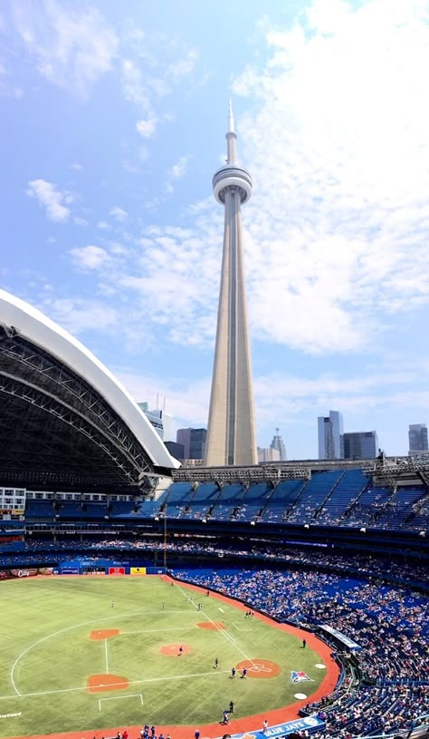 Rodgers Stadium - home to the Toronto Blue Jays ⚾️ Spring Vision Board, Mlb Aesthetic, Baseball Aesthetic, Toronto Summer, Blue Jays Game, Toronto Trip, Toronto Blue Jays Baseball, Baseball Wallpaper, School Trips