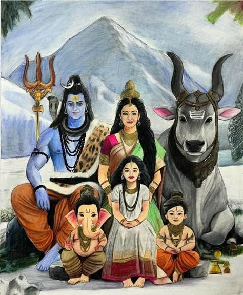 Shiv Mahadev, Mahadev Shiva, Shiva Shankar, Ganesh Art Paintings, Mahakal Shiva, God Artwork, Boho Art Drawings, Easy Love Drawings, Om Namah Shivay