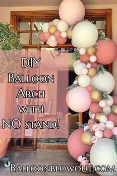 Easy Diy Balloon Arch, Diy Balloon Arch, Balloon Arch Diy, Baby Shower Balloon Arch, How To Make Balloon, Bridal Shower Balloons, Balloon Garland Diy, Balloon Stands, Diy Balloon