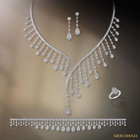 Fashion Jewelry Editorial, Silver Jewelry Cleaner, Life Jewelry, Jewelry Editorial, Diamond Necklace Designs, Diamond Jewelry Necklace, Diamond Jewelry Designs, Classy Jewelry, Necklace Sets