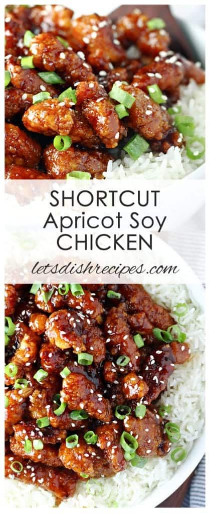 SHORTCUT APRICOT SOY CHICKEN -- Frozen popcorn chicken is coated in a sweet and tangy apricot sauce in this quick and easy meal. I always keep the ingredients Tyson Popcorn Chicken Recipes, Frozen Apricot Recipes, Popcorn Chicken Recipe Meals, Frozen Popcorn, Apricot Sauce, Popcorn Chicken Recipe, Apricot Chicken, Soy Chicken, Popcorn Chicken