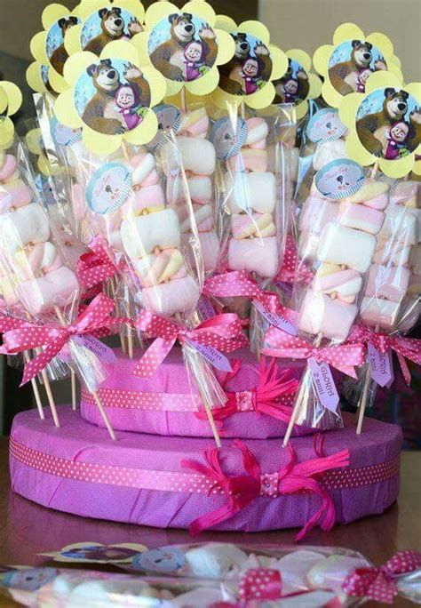 Marshmallows Pops, Masha And Bear, Marsha And The Bear, Bear Birthday Party, 2nd Birthday Party Themes, Marshmallow Pops, Masha And The Bear, Bear Party, Bear Birthday