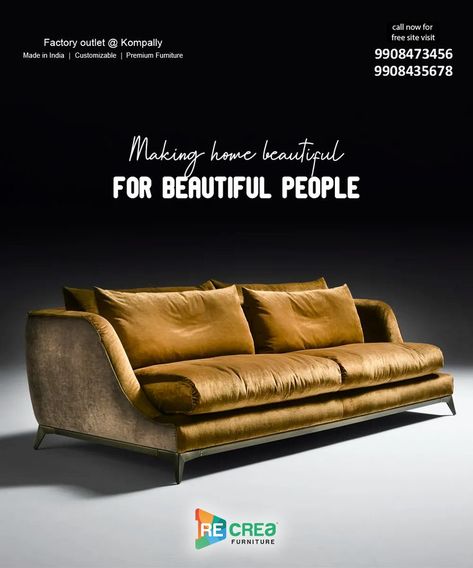 Sofa Creative Ads, Interior Showroom, Instagram Branding Design, Furniture Ads, Knots Diy, Post Ad, Shiva Wallpaper, Instagram Branding, Site Visit