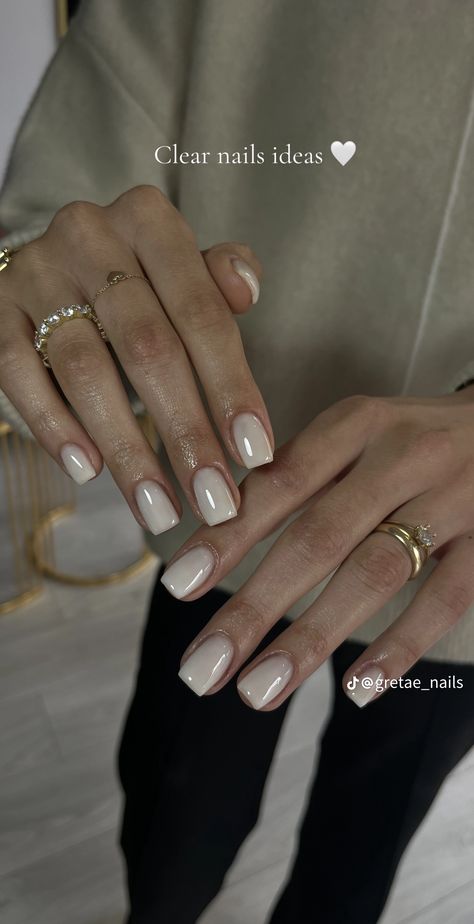 Wedding Dipped Nails, Short Milky Nails, Short Classy Nails, Natural Nails Manicure, Milky Nails, Nagellack Trends, Nails Outfit, Nagel Tips, Casual Nails