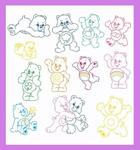 I will do your minimalistic tattoo design, anime, flower Bedtime Care Bear Tattoo, Care Bear Stencil, Care Bears Outline, Disney Line Work Tattoo, How To Draw Care Bears, Care Bear Tattoo Black, Love A Lot Care Bear Tattoo, Carebares Tattoo, Cheer Bear Tattoo