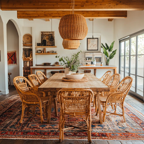 Boho chic dining room  #homedecor #ʙᴏʜᴏsᴛʏʟᴇ #boho #b͟o͟h͟o͟c͟h͟i͟c͟s͟t͟y͟l͟e͟ #decorbohochic   #decoration #interiorinspo #interiordecor #interiorinspiration