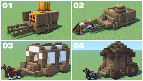 Minecraft Cart, Medieval Wagon, Minecraft Market, Minecraft Castle Designs, Minecraft Shops, Minecraft Steampunk, Minecraft Statues, Minecraft Decoration, Medieval Decor