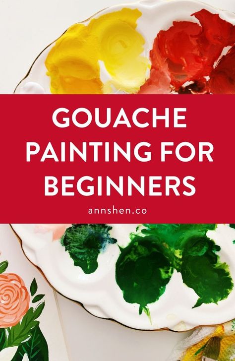 This is the ultimate guide to gouache for beginners. Many people are interested in gouache painting, but aren't sure where to start. This post is full of gouache inspiration, gouache tips for beginners, gouache painting ideas for beginners, gouache drawing ideas, and an overall gouache how to guide. Learn the benefits of gouache art, and how you can incorporate gouache painting, lettering, doodles, and illustrations into your artwork. Painting Ideas Gouache, Gouache Painting Ideas For Beginners, Gouache Art For Beginners, Gouache Painting Tutorial, Gouache Painting Techniques, Gouache Painting Ideas, Gauche Painting, Gouache Tutorial, Gouache Color