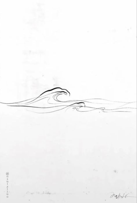 Self Soothing Tattoo, Single Needle Wave Tattoo, Ocean Wave Line Drawing, Unique Water Tattoos, Fine Line Wave Tattoo Ideas, Water Small Tattoo, Subtle Ocean Tattoo, Wave Tattoo Unique, Water Bracelet Tattoo