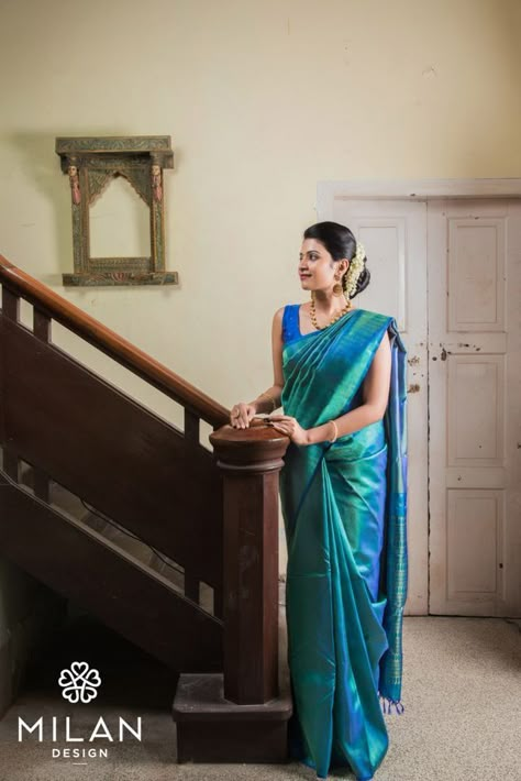 Elegant Sarees, Blue Silk Saree, Indian Sari Dress, Saree Kanchipuram, Blouses Designs, Wedding Saree Collection, Silk Saree Kanchipuram, Sari Dress, Indian Saree Blouses Designs