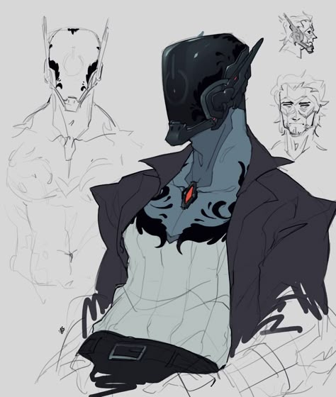 uploaded by @kiiingsnake on tumblr / concept art oc cyberpunk scifi Humanoid Concept Art, Cyberpunk Clothing Design, Suit Art Reference, Sci Fi Oc Male, Futuristic Character Design Cyberpunk, Computer Head Oc, Sci Fi Mask Design, Scifi Oc, Robot Concept Art Cyberpunk