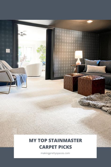 While my exact STAINMASTER® carpet isn’t available at Lowe’s, they do have hundreds of selections for every style and budget. I recently took a trip into my local Lowe’s so that I could see and feel all of their options… and came up with a pretty good selection of my top picks! Best Carpet For Basement, Lowes Carpet, Bedroom Carpet Colors, Stainmaster Carpet, Affordable Carpet, Affordable Bedroom, Basement Carpet, Neutral Carpet, Textured Carpet