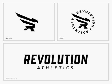 Logo Pitch Presentation, Sports Brand Logo Design, Sports Brand Identity, Athletic Logo Design, Sport Brand Logo, Sport Logo Branding, Athlete Logo, Sports Club Logo, Revolution Logo