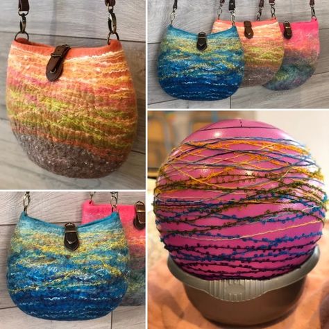 Wet Felting Tutorial, Smart Textiles, Felt Basket, Felt Bags, Diy Wool, Felted Handbags, Needle Felting Diy, Felted Wool Crafts, Wet Felting Projects