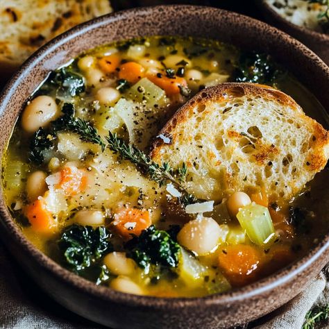 Tuscan Ribollita Soup Ribollita Soup, Tuscan Recipes, Tuscan Soup, Bread Soup, Soup Ingredients, Mediterranean Diet Meal Plan, Cooking Soup, Italian Soup, Stale Bread