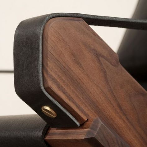 wood and leather furniture by interior designers Roman and Williams Roman And Williams, Joinery Details, Leather Lounge Chair, Furniture Details, Leather Furniture, Furniture Inspiration, Wooden Chair, Interior Furniture, Wood Design