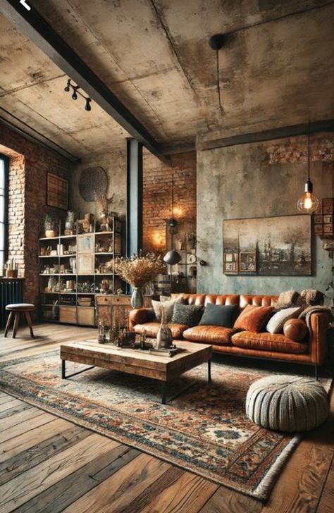 Industrial Style Interior Design, Modern Industrial Living Room, Industrial Interior Style, Industrial Style Home, Industrial Style Furniture, Industrial Style Decor, Modern Bedroom Interior, Industrial Livingroom, Industrial Living