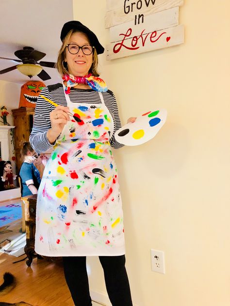 Career Day Artist Costume, French Painter Costume, Diy Artist Costume, Art Themed Costumes, Artist Dress Up, Artist Dress Up Day, Career Day For Teachers Dress Up, Maškare Ideje Kostimi, Artist Career Day Costume