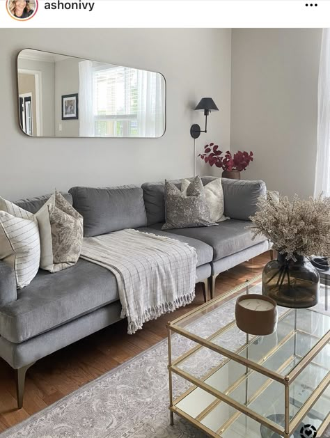 Living Room Mirror Above Couch, Mirror Above Couch Living Room, Mirror Above Sofa, Mirror Behind Couch Living Rooms, Mirror Behind Couch, Room Ideas Mirror, Cozy Living Room Aesthetic, Eco Friendly Living Room, Living Room Aesthetic Cozy