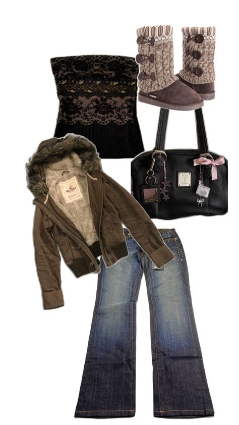 #outfit #outfitinspo #wardrobe #y2k #downtownaesthetic #grungeoutfit #outfits 2000s Winter Outfits, 2000s Winter, Y2k Fall Outfits, Slay Outfits, Fall Outfits Y2k, Downtown Outfits, Autumn Fits, 2000s Fashion Outfits, Downtown Girl