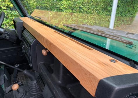 Dashboard pad French Oak for Landrover Defender 1984-2006 | Defender Wood J Wagon, Jimny Car, Land Rover Defender Interior, Defender Interior, Defender Camper, Custom Dashboard, Tactical Truck, Land Rover Series 3, Land Rover Discovery 2