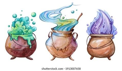 Cauldron Watercolor, Cauldron Sketch, Witch Cauldron Drawing, Cauldron Painting, Cauldron Drawing, Cauldron Illustration, Cauldron Art, Animation Art Sketches, Halloween Ii