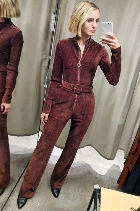 I Tried on 15 of the Best High-Street Jumpsuits | Who What Wear UK Winter Jumpsuit Outfit, Denim Jumpsuit Outfit, Suede Jumpsuit, 80s Jumpsuit, Wide Wale Corduroy, Winter Jumpsuit, Classic Corvette, 70s Inspired Fashion, Tumblr Outfits