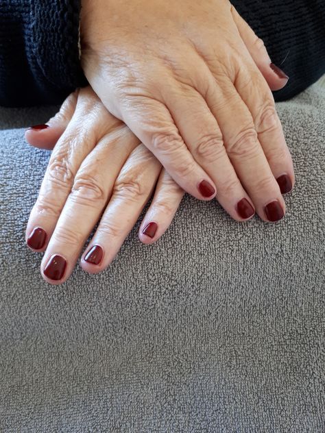 Dark red using CND Shellac Oxblood Cnd Shellac, Dark Red, Nails, My Style, Red