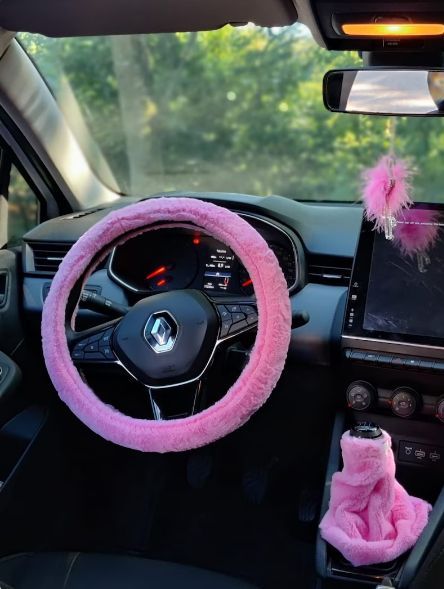 Pink Steering Wheel, Aesthetic Car Accessories, Boho Car Accessories, Car Wheel Cover, Pink Car Accessories, Car Mirror Hanging, Car Accessory Gifts, Girly Car Accessories, Cool Car Accessories