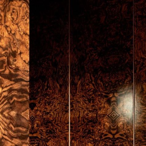 Róisín Lafferty on Instagram: "Beauty can be found in the seemingly imperfect places. Burl or Burr, as it is known, is considered a deformity in tree growth, however it can create the most beautiful pattern and grain in furniture design.   Details here of our custom Burl walnut cabinetry, defining the primary bedroom in Lovers Walk. We opted for a high gloss lacquered finish for a luxe and seventies inspired atmosphere.   Captured by @ruthmariaphotos #roisinlafferty #roisinlaffertydesign #bedroomdesign #luxuryinteriors #luxebedrooms" Infinite Banking, Veneer Texture, Walnut Timber, Tree Growth, Walnut Burl, Wood Architecture, Primary Bedroom, Burl Wood, Room Dividers