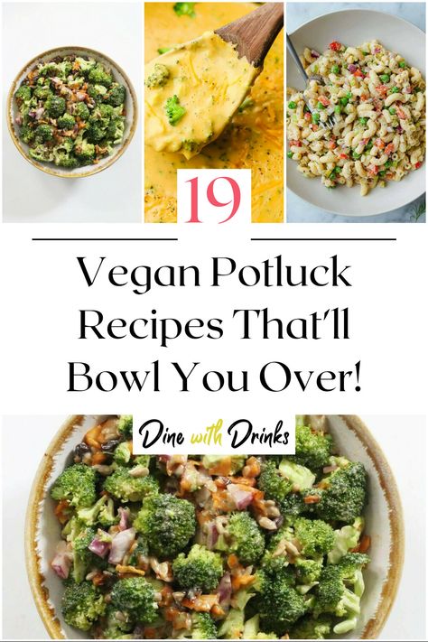 Collage of 4 vegan potluck recipes. Vegan Potluck Recipes, Vegan Potluck, Easy Potluck, Vegan Party Food, Quick Easy Vegan, Vegan Holiday Recipes, Potluck Ideas, Vegan Party, Vegan Side Dishes