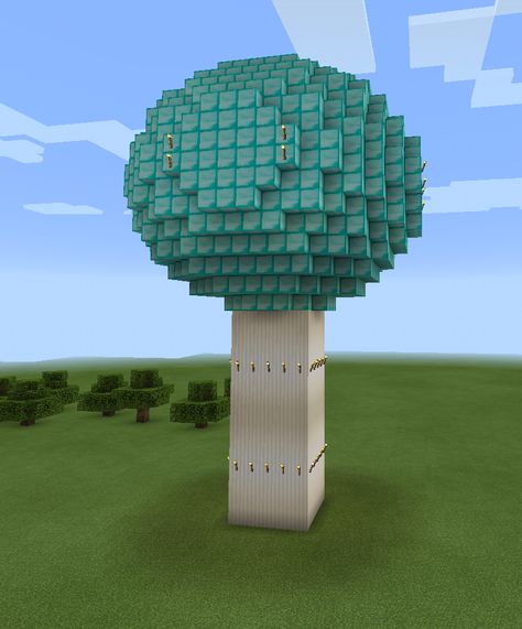 Diamond Dome Sphere Circle Tower Minecraft Minecraft Sphere, Minecraft Circle, Tower Minecraft, Minecraft Tower, Minecraft Building Guide, Elevated Bed Ideas, Elevated Bed, Minecraft Creations, Minecraft Building