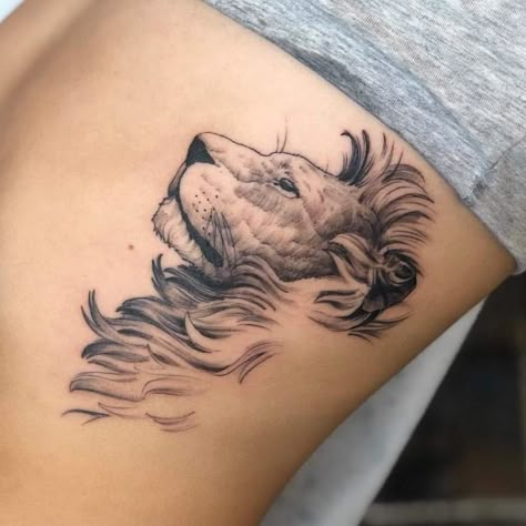 Small Lion Tattoo For Women, Tattoo Ideas For Beginners, Female Lion Tattoo, Lion Shoulder Tattoo, Small Lion Tattoo, First Tattoo Ideas, Lion Tattoo Sleeves, Petit Tattoo, Saved Tattoo