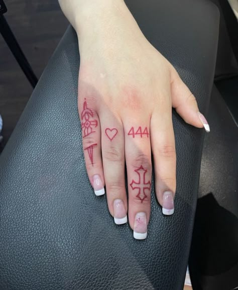 Gangsta Tattoos For Women Hand, Mexican Hand Tattoos, Hand Tattoos With Meaning, Boujee Tattoos For Women, Red Hand Tattoo, Baddie Hand Tattoos, Tattoos On Hands, Girly Hand Tattoos, J Tattoo